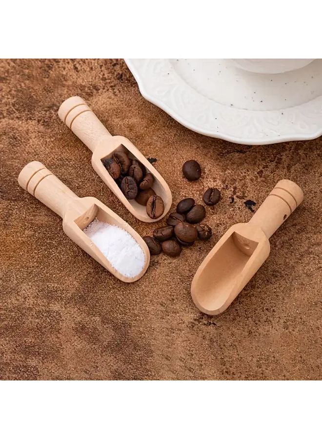 Bamboo Spoon 1pc Multi Purpose Mini Spatula Scoop for Baking Coffee Tea Spices Camping Travel - Image 1